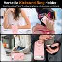 CHAOFEnG Magnetic Compatible with iPhone Air Case with Stand [Military Grade Drop Tested][Compatible with Magnet] Ring Translucent Slim Hard Back Soft Edge 17 Air Phone Case, Pink