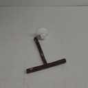 Portable Bird Perch Stand- T-Shaped Natural Apple Wood with Vacuum-Grip Suction Cup for Windows, Flat Tiles, Bath/Car/Travel - Durable & Safe for Parrots, Cockatiels, Lovebirds (Small to Medium Birds)