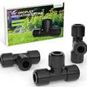 EVOULTES 1Pack 1/4" Quick Connect Drip Irrigation Tee Fittings for 1/4 Inch Irrigation Tubing, Leak Free Fitting for Drip Irrigation System, Durable & Easy to Install for Gardens & Farms