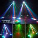 DJ Lights Party Light, Stage Disco Light 4 in 1 RGBW Derby Beam, Led Strobe, Remote & DMX Control Perfect for Wedding Bar Club Disco Party Festival Stage & DJ Lighting, Black