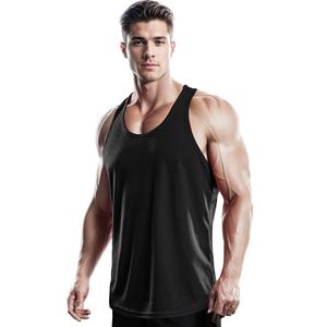 DRSKIN Men's 2 Pack Tank Tops Sleeveless Shirts Y-Back Muscle Mesh Gym Training Athletic Workout Dry Fit, Large