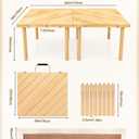 44" x 30" Low Picnic Table with Boho Table Runner Wooden Table
