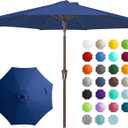 JEAREY 9FT Outdoor Patio Umbrella Outdoor Table Umbrella with Push Button Tilt and Crank, Market Umbrella 8 Sturdy Ribs UV Protection Waterproof for Garden, Deck, Backyard, Pool (Dark Blue)
