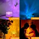 Northern Lights Ocean Wave Projector Light, Galaxy Light Projector, 16 Colors Gradual Rotating Flame Water Ripple Ambient Night Light Non-Wood for Bedroom, Room Decor, Kids Room (Plug-in)