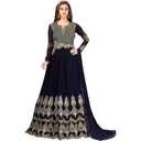 Nivah Fashion Collection Ready to Wear Indian Pakistani Wedding Wear Palazzo Style Salwar Suit for Women, M, Black/Navy Blue