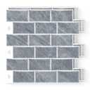 10 Sheets Peel and Stick Backsplash, Faux Stone Peel and Stick Tiles, Marble Look Wall Tiles Backsplash for Kitchen and Bathroom, Livingroom, 12x12,Grey