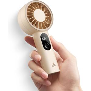 Aecooly Mighty Portable Fan, Powerful Handheld Fan, USB Rechargeable [10H Max Cooling Time], Mini Personal Battery Powered, Pocket for Travel, Summer, Gifts for Women, Girls -Beige
