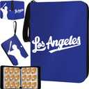 Baseball Card Binder with Sleeves 900 Pocket, Los Angeles Baseball Card Holder for Trading Cards Baseball Collector Album Sports Card 3 Ring Binder Storage Book Folder Organizer for Kids Gift