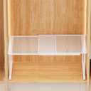 Expandable Closet Cabinet Shelf Adjustable Wardrobe Clothes Storage Rack Stackable Counter Organizer for Bathroom Kitchen Pantry, White, (20.47''-33.86'') X 13.78'' X 11.81''