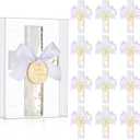 Chunful 12 Sets Baptism Favors for Guests Gold White Epoxy Cross Magnet First Communion Cross Magnet with Tag Acrylic Box Christian Easter Gift for Christening Baby Shower Party Family Gathering (Thank You for Celebrating with Us)