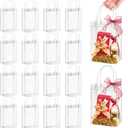 Jutieuo 24 Pack Clear Plastic Gift Bags with Handles, Reusable Transparent Party Favor Bags PVC Goodie Bags Bulk for Wedding, Baby Shower, Birthday (4.9" x 7.5" x 3.2")