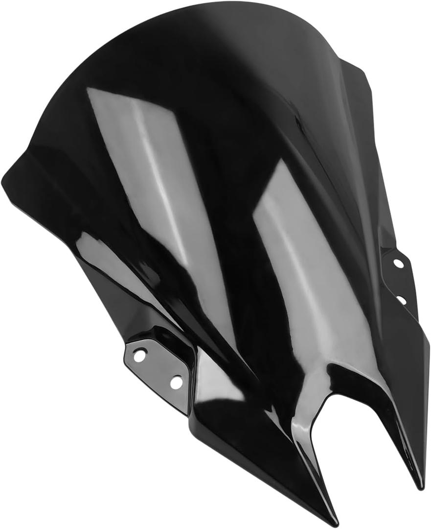 Motorcycle 18.4" Windscreen Windshield Replacement for Kawasaki Ninja500 Ninja 500 SE 2024 2025 PC Windscreen Double Bubble (Black)