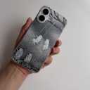 Halloween Spooky Ghosts Phone Case Compatible with iPhone 16 Plus, Tomb Yard Ghosts Phone Case for iPhone 16 Plus, Trendy TPU Bumper Phone Cover Case