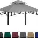 Gazebo Replacement Canopy 10x10 Ft Compatible with SUNJOY Madaga Target Gazebo Frame Model L-GZ136PST, L-GZ136PST-2/7/9 (Grey)