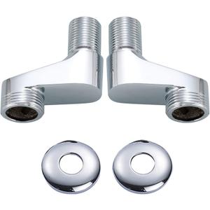 Gnimauhz Solid Brass Chrome Wall Mount Clawfoot Tub 3-3/8 Inch Adapter Claw Foot Bathtub Shower Faucet Adjustable Swing Arms Commercial Utility Eccentric Screw Plus Size 1 Pair (Plating)