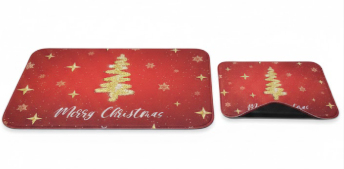 Arttown Merry Christmas Xmas Bathroom Rug Mat Set of 2, Cute Gnome Gray Washable Cover Floor Rug Carpets Floor Bath Mat Bathroom Decorations size Big 31x19 Inch, Small 23x15 Inch