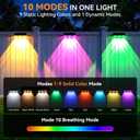 Solar Fence Lights Outdoor 10 Pack, Upgraded Brightness 3X LED Lens Fence Lights Solar Powered, 9 Fixed Colors & RGB Lights,IP65 Waterproof Solar Lights for Outside Backyard/Railing/Step/Patio