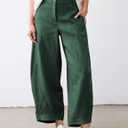 Tanming Womens Linen Pants Casual Capri Baggy Wide Leg Trousers Palazzo Pants Beach Vacation Outfits (Black, XS)