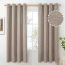 BGment Privacy Linen Curtains for Bedroom 72 Inch Length 2 Panels, Taupe Textured Window Curtain Drapes Thick Light Filtering for Living Room Farmhouse Office Non See Through, Each 52 Inch Wide