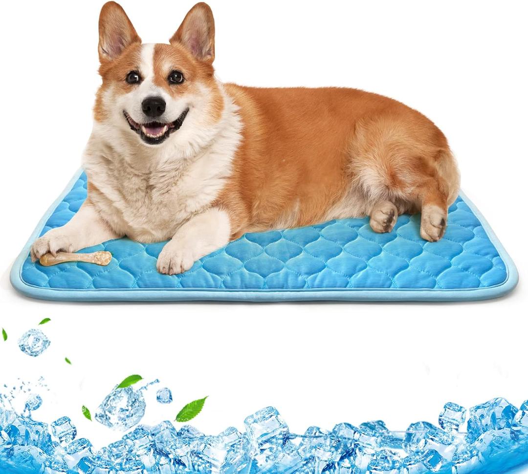 Dog Cooling Mat Non-Toxic Self Cooling Pad for Dogs Cats in Hot Summer Cool Pad Washable & Easy Clean (Medium 27x20in)