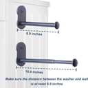 Extendable Magnetic Hanger Holder for Laundry Room, Clothes Hanger Orangizer Rack for Side of Washer or Dryer, Space Saving Laundry Storage, Black Pack of 2