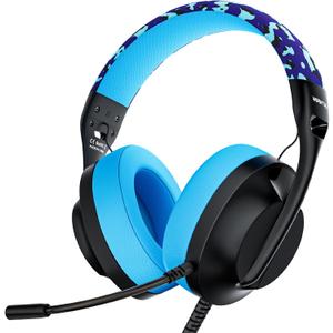 S30 Gaming Headset with Microphone,198g Lightweight Design, Wired Gaming Headphones for Xbox, Xbox Series X|S, PS5, PS4, Switch, PC, Noise Cancelling Mic, Soft Earmuffs (Blue)