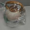 GGC Tea Kettle for Stove Top, Loud Whistling Kettle for Boiling Water Coffee or Milk, 3.1 Quart 3L Heavy Stainless Steel White Kettles with Wood Pattern Handle, Unique Button Control Kettle Outle