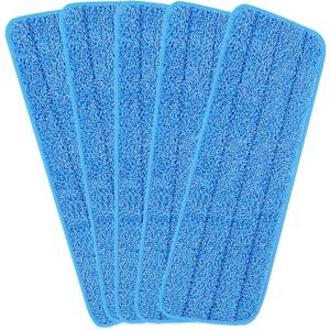 16.5 inch Reusable Mop Pads Microfiber Spray Mop Replacement Heads for Wet/Dry Mops Compatible with Bona Floor Care System (5 Pack) (Blue)