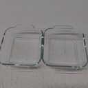 Small Casserole Dishes 2 Pack, 5 Inch Glass Square Baking Dish Individual Portion Baking Pan for Oven Microwave Air Fryer Square Egg, Clear Prep Bowls with Handle
