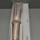 TYMO CurlPro Plus Automatic Rotating Curling Iron - Upgraded Long Barrel Curling Wand for Long Hair, Ceramic Hair Curler for Women, Anti-Scald, 600M Ionic, Dual Voltage, Gold Blush, 1 1/4 Inch