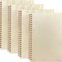 Cregugua 4 Pieces B6 Wooden Cover Sketchbook 80 blank Pages Jounal Notebook 7 x 5 In Blank Spiral Notebook for Crafts