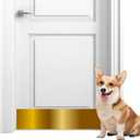 Panther Armor 8x34 Inch Gold Kick Plate, 1mm Thick Stainless Steel, Anti-Corrosive Metal for Dog Scratching, Door Protector, Durable Bottom Plate