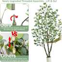 Caxchiling Artificial Eucalyptus Tree 6FT, Fake Tree for Indoor Outdoor, Lifelike Faux Large Floor Plants with Heavy Trunk with Vines and Moss Topper, Home Office Decor for Living Room Bedroom Doorway