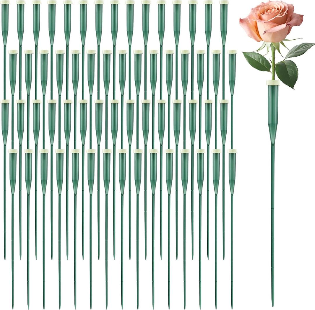 Tessco for you 150 Pcs Floral Water Tubes 12 Inch Floral Tubes Plastic Flower Supplies for Fresh Flowers with Rubber Cap for Flower Stem Arrangements Florist Supplies(Green)
