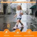 20PCS (10 Pairs) Kids Waterproof Shoe Covers for Rain, Non-Slip Disposable Plastic Shoe Ponchos Boot Covers Waterproof, Clear Heavy Duty Rain Shoe Covers for Men and Women
