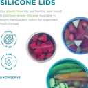 U Konserve Stainless Steel Set of Three Round Food/Condiment/Snack Mini Countainers with Silicone Lids, Leak Proof & Dishwasher Safe (3 oz) (Clear)