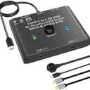 ANGEET USB C Switch 2 Computers 1 Monitor, 8K@60Hz USB C Switch 2 in 1 Out for 2 Laptop, 10Gbps / USB 3.1 Gen 2 / 100W PD/Wired Remote + 2 USB-C Cable