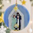 2 x Nativity Scene Christmas Ornament, Jesus Birth Christmas Ornament, Holy Family Decoration, Religious Holiday Decor | Gifts for Christian, Gifts for Religious Women - Style D