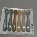 Eascrozn Baby Spoons, 6 Pack First Stage Silicone Feeding Spoons, Soft Tip Feeding Baby Utensils, Baby Led Weaning Supplies Training Spoons, Dishwasher and Boil Safe