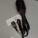 Dual Voltage Hair Dryer Brush with Negative Ion Anti-frizz Styler - Hot Air Volumizer for 110V-120V/220V-240V European and Travel Use (Black/Rose Red)