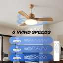 42 Inch Ceiling Fans with Lights, 3 Blades Modern Ceiling Fan with Remote Control, Solid Wood Fan with Light for Patios, Outdoor, Living Room, Dining Room, Bedroom