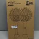 YISSVIC Electric Fly Swatter Bug Zapper Racket 4000V LED Screen Dual Modes Fly Zapper Rechargeable for Indoor Home Office Backyard Patio Camping (Black-2 Pack)