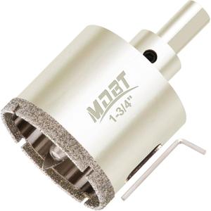 Diamond Hole Saw with Pilot Bit, 1-3/4 Tile Hole Saw with Center Drill Bit for Marble, Granite, Ceramics,Porcelain, Glass, 1-1/2" Depth of Cut for Thick Countertops