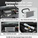 Aluminum Engine Oil Cooler Radiator for Chevy Silverado 1500/Tahoe 2007-2014 5.3L 6.0L 6.2L Direct Fit 13569 Radiator Replacement with Oil Cooler Leak Proof Multi-Louvered Fins