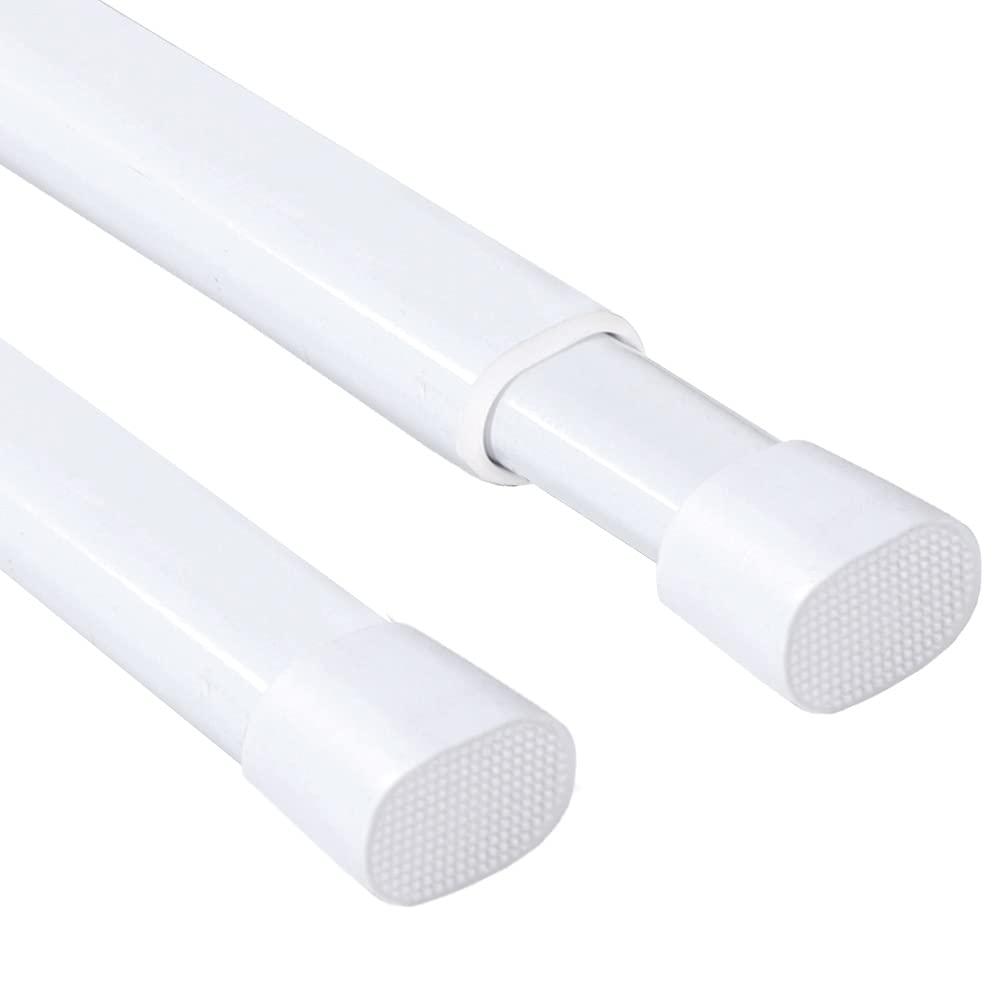 H.VERSAILTEX 2 Pack Spring Tension Curtain Rods 36-60 Inch Lightweight Tensions Rods Securely in Place; Easy to use/Install for Kitchen/Bathroom/Wardrobe, Durable Sturdy Rods, White