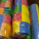 Bird Toy 1.5" x 1" Bagel Tube Talon Toy Parrot Toy Part Colorful Cardboard Tube (4 Packs (80 Bagels))
