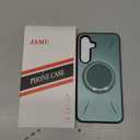 JAME for Samsung Galaxy S25 FE Case, Ring Holder Stand Kickstand, 2 Packs Screen Protector, Dual Layer Shockproof Protective Cover, Magnetic Accessory Friendly Galaxy S25 FE Phone Case, Green