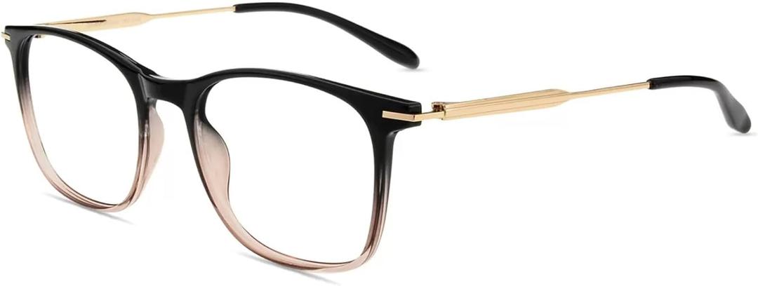 Firmoo Blue Light Glasses for Women Men, Reading Glasses 0.0x-3.0x, Ultra Light Square Frame, Premium TR90 & Metal Blend