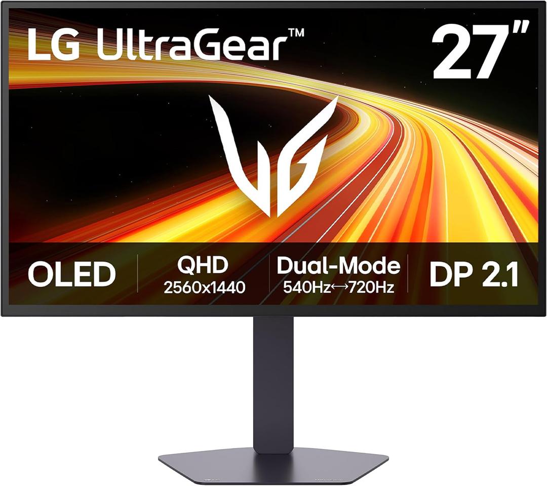 27GX790B-B 27” Ultragear QHD (3440 x 1440) OLED Gaming Monitor, Dual Mode(QHD 540Hz/ HD 720Hz), 0.02ms, TrueBlack 500, NVIDIA G-Sync Compatible, AMD FreeSync Premium Pro, DisplayPort 2.1, USB-C, Black