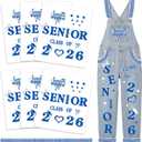 Solsew 6 Sets Class of 2026 Iron on Transfers for Overalls, Senior 2026 Iron on Patches Heat Transfer Stickers for Class Group Graduation Party Bib Pants Jeans Decorations(Blue)